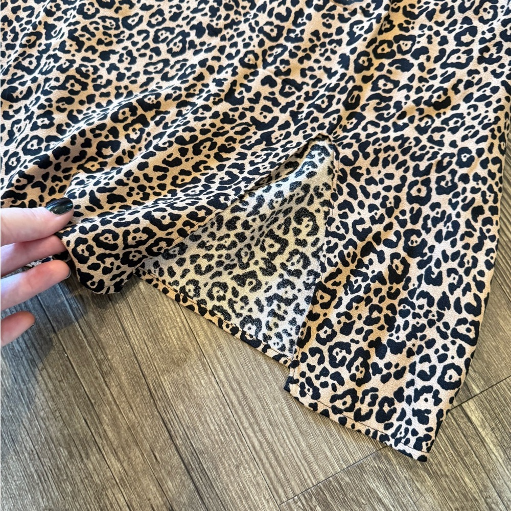 Reformation Leopard Print Mini Dress in Brown and Black - Picture 3 of 5